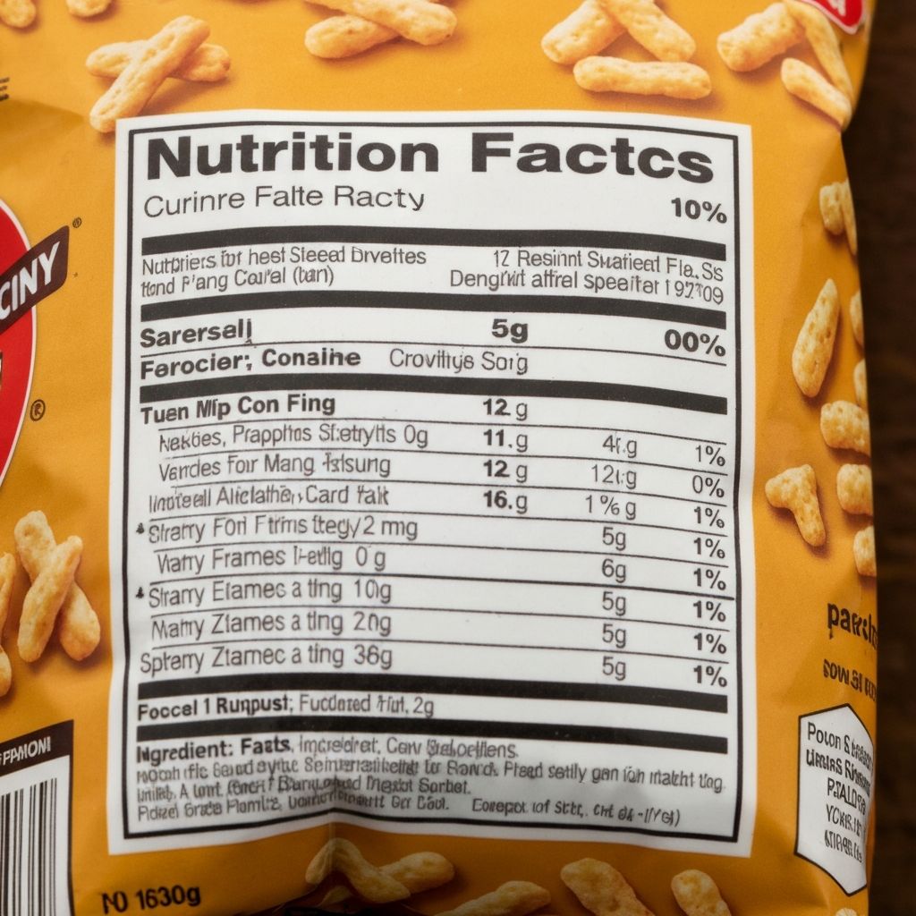 Nährwerttabelle auf Snack-Verpackung
